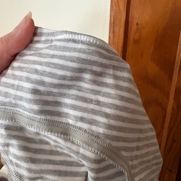 VS Gray and White Striped shimmer cotton hip hugger ruched butt underwear lowest - Picture 3 of 4